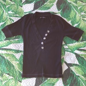 Abercrombie ripped quarter length sleeve shirt